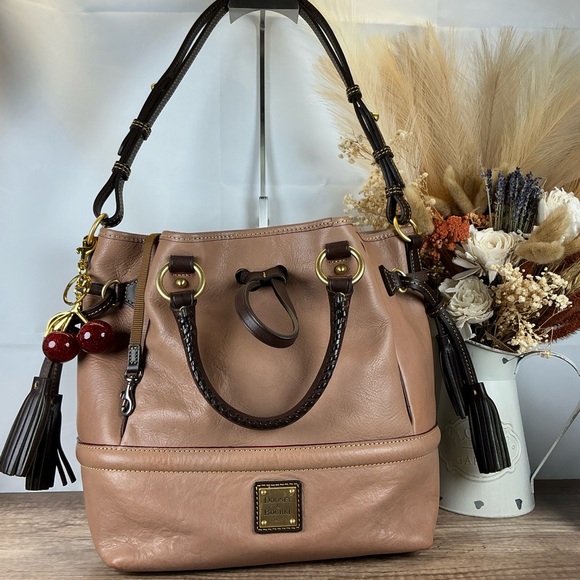 Dooney & Bourke Buckley Florentine Mushroom Brown Leather Shoulder Hand Bag Rare - Picture 5 of 14